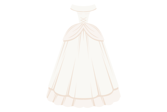 Bride White Dress Cartoon Illustration