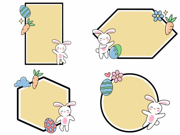 Easter Background with Frame and Bunny: A Versatile Design for Real Projects