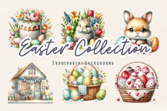 Easter Clipart Spring Watercolor Art