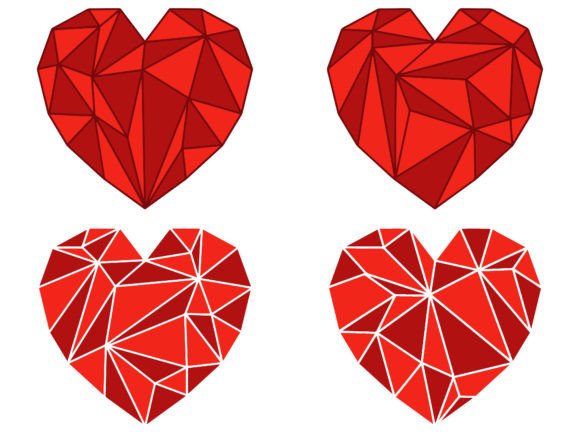 Geometric Heart Valentines Background
