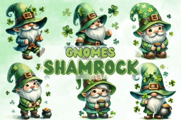 Irish Gnomes Collection with Shamrocks
