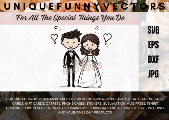 Love and Marriage Stick Figures SVG 3095