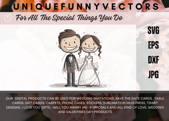 Love and Marriage Stick Figures SVG 3097