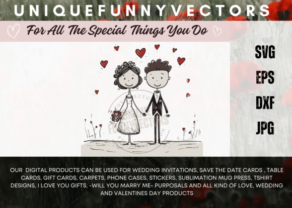 Love and Marriage Stick Figures SVG 3335