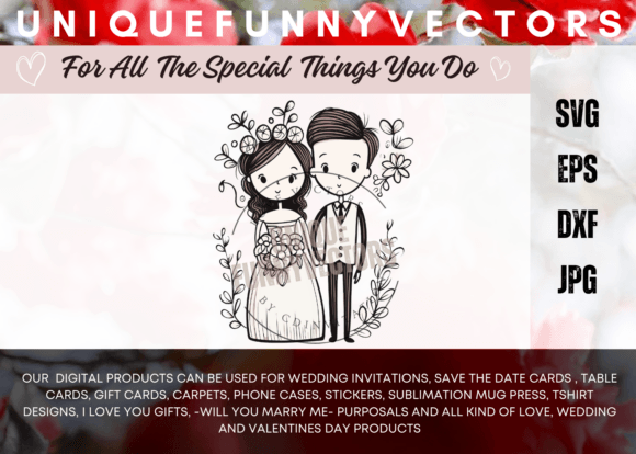 Love and Marriage Stick Figures SVG 3345