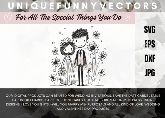 Love and Marriage Stick Figures SVG 3363