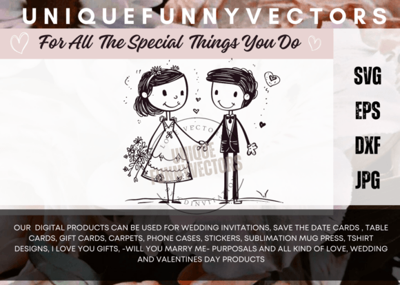 Love and Marriage Stick Figures SVG 3628