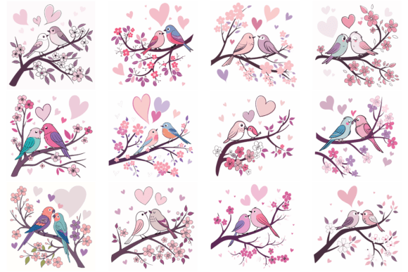 Love Birds on a Branch
