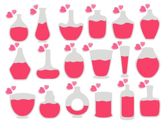 Potion Bottle Background Valentine Day