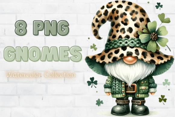 Saint Patrick's Gnomes Shamrock Clipart