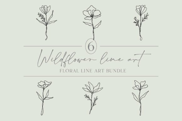 Wildflower Continuous Line Art Bundle